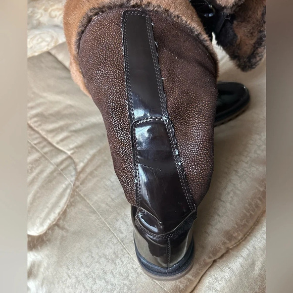 Khombu Quechee Stingray Brown Faux Fur Waterproof Winter Snow Boots Size 9.5M - Picture 5 of 8